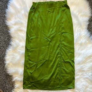 A New Day Green Midi Skirt